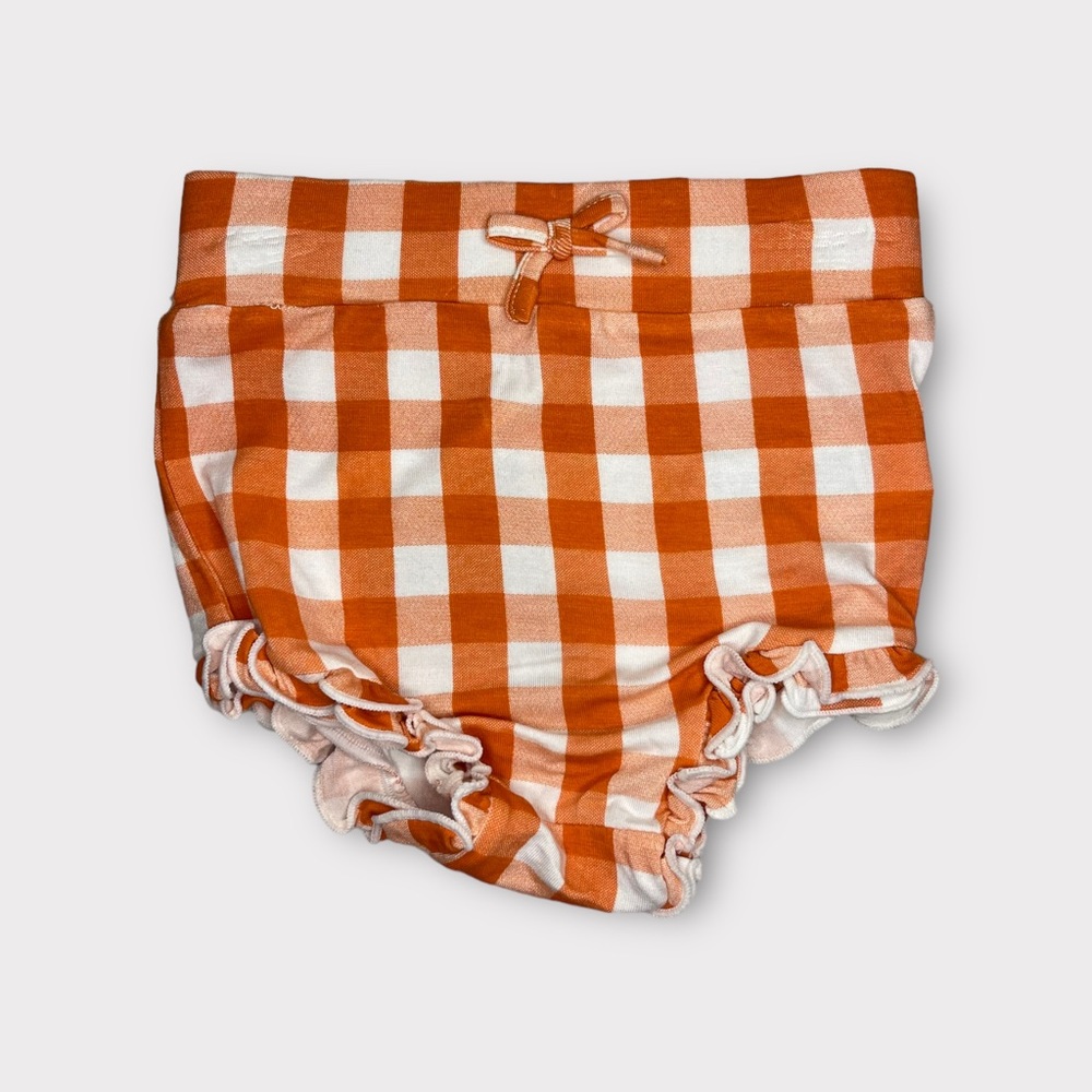 Angel Dear Orange Harvest Plaid Ruffle Bamboo Bloomer